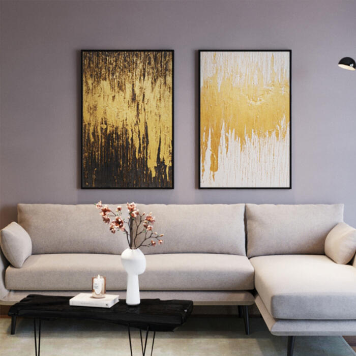 德國KARE Design-抽象白金-黑金掛畫